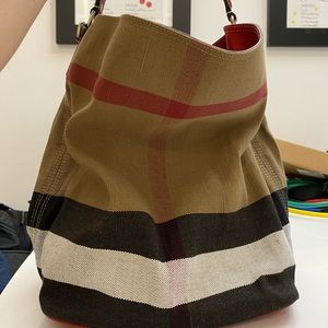 Burberry checkered bucket bag